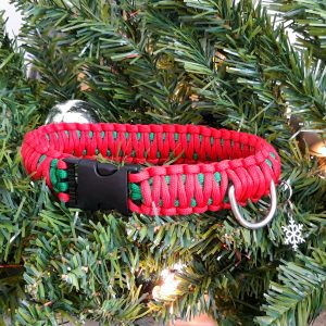 Christmas festive paracord dog collar