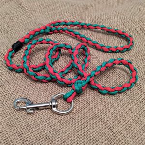Christmas paracord dog lead red and green