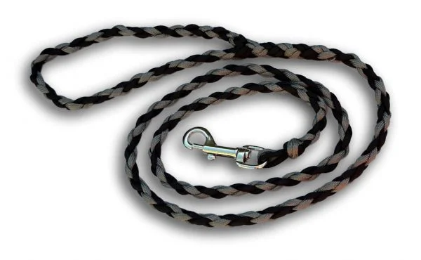 Paracord dog lead black and grey