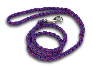 Paracord dog lead pink and blue
