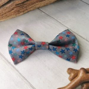 Stars dog bow tie