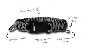 Paracord dog collar materials and hardware