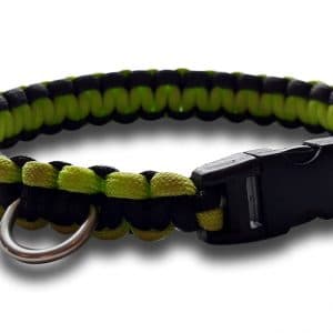 paracord dog collar cobra knot high viz