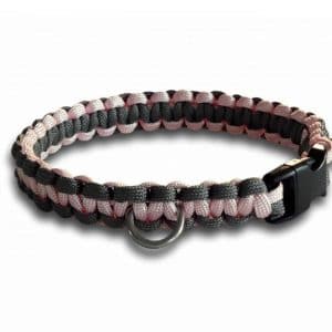 paracord dog collar pink
