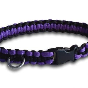 paracord dog collar cobra knot purple